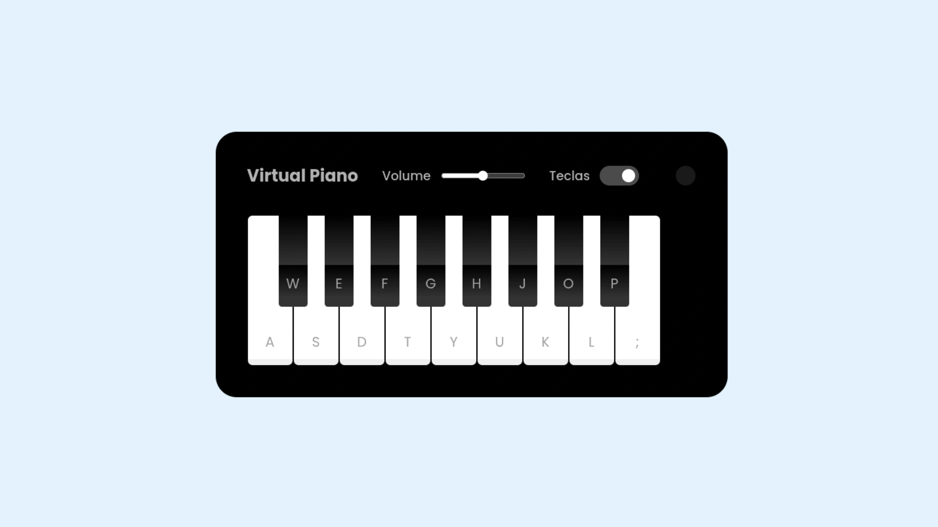 Screenshot do Projeto Piano Virtual